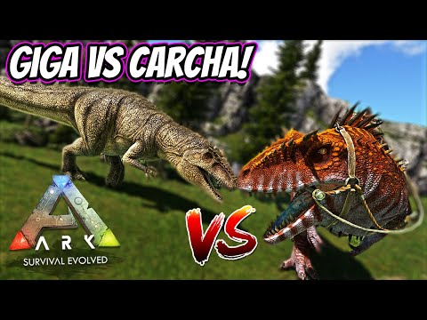 CARCHA VS GIGA Stat Breakdown And Comparison! || Ark Survival Evolved