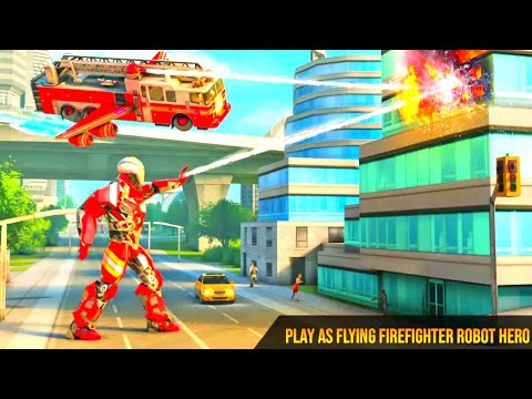 Flying Firefighter Truck Transform Robot Android Gameplay