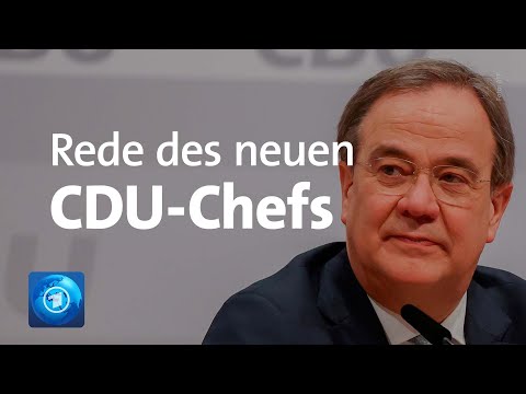 Der neu gewählte CDU-Chef Laschet spricht zum Abschluss des digitalen Parteitags