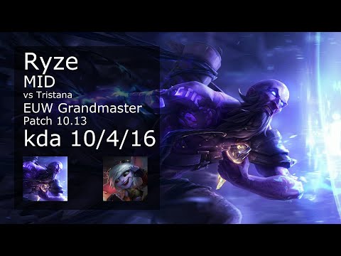 Ryze Mid vs Tristana - EUW Grandmaster 10/4/16 Patch 10.13 Gameplay