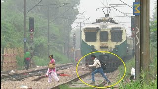 Don&#39;t Blame Railway for Accident | Crazy Man just Missed Hit by Train.