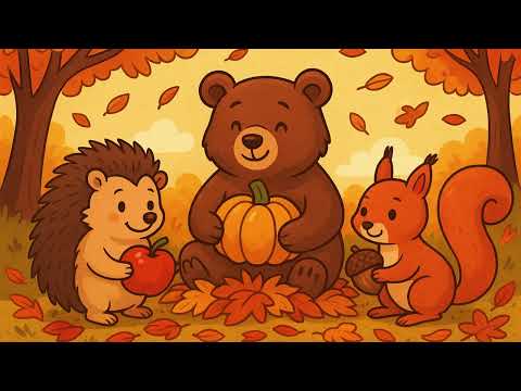 🌰🍂 Igel, Bär und Eichhörnchen – Herbstlied für Kinder 🦔🐻🐿️ I  Die Tiere in der Wintervorbereitung