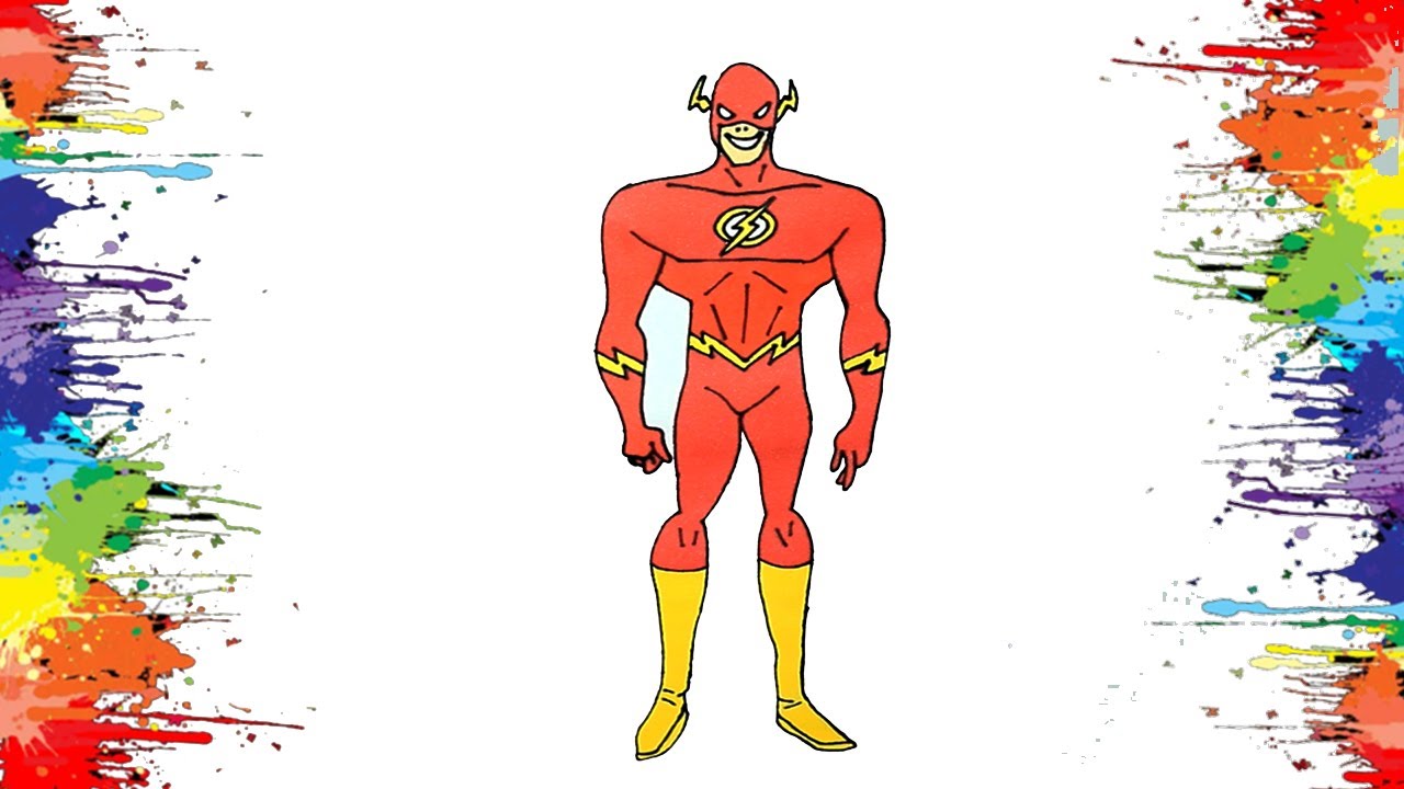The Flash l desenho l desenhando e colorindo super heróis.
