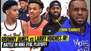 BRONNY JAMES VS. LARRY HUGHES JR WAS INTENSE! LEBRON FORMER CAVALIER TEAMMATE MEET IN NIKE PLAYOFFS!