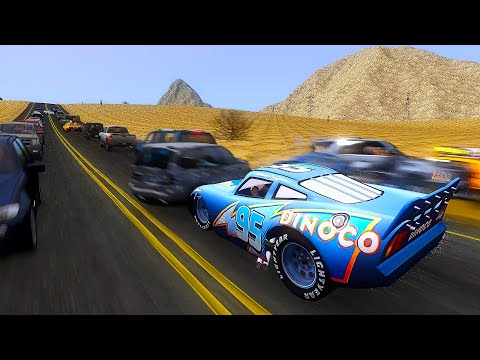 Crazy Dinoco McQueen Crashes - GTA 4 Real Car Crashes Ep.50