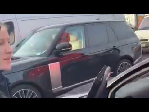 Ellie Goulding comes to rescue of driver being pushed by lorry on busy London A40