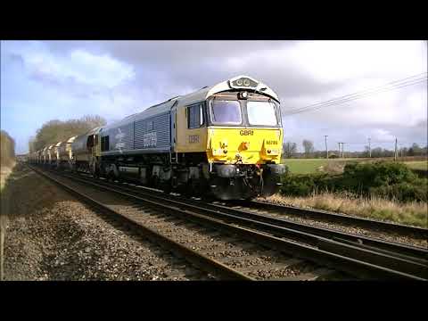 16/3/18 BR Livery Class 66789 on Autoballasters at Ninn Lane