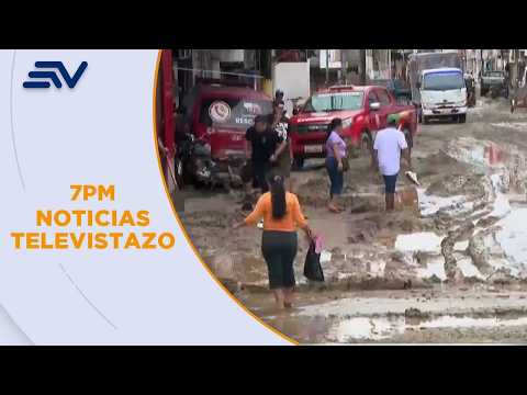 Inundación cubre de lodo gran parte de Balao, Guayas | Televistazo | Ecuavisa