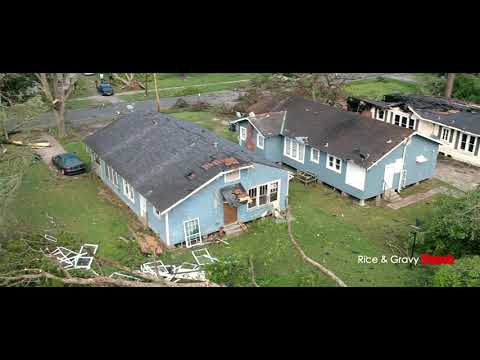 Young T.H.U.G. hometown 04-12-2020 Monroe, LA - Tornado Damage Drone Footage