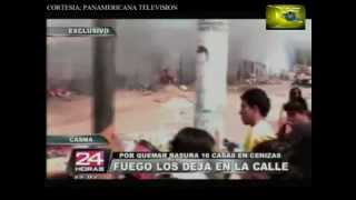 preview picture of video 'PAVOROSO INCENDIO EN CASMA DEJA 15 FAMILIAS EN LA CALLE'