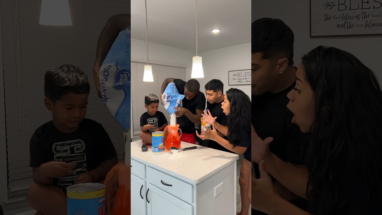 Teaching the trench family how to make kool aid #shorts