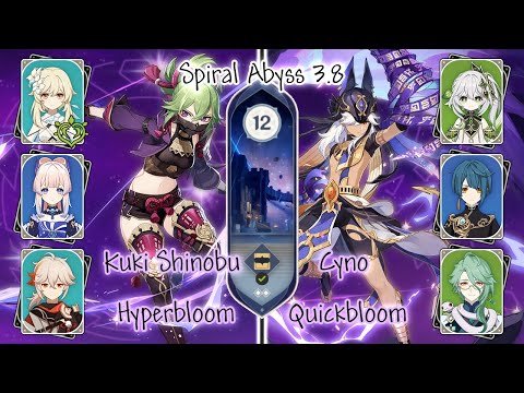Kuki Shinobu Hyperbloom & Cyno Quickbloom | Genshin Impact Spiral Abyss 3.8