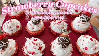 How to make Strawberry Cupcakes and Chocolate Covered Strawberries During Quarantine (EASY)