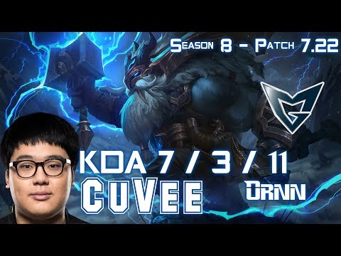 SSG CuVee ORNN vs RUMBLE Top - Patch 7.22 KR Ranked