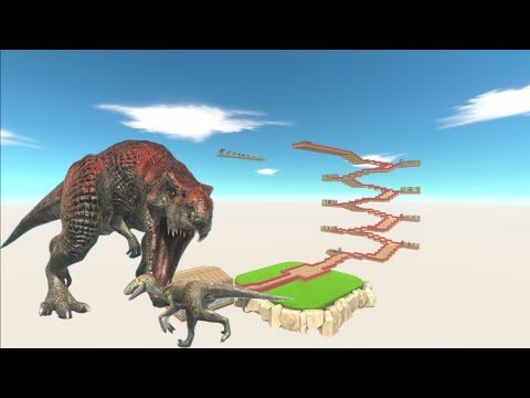 Down The Tower☠️ Escape from The Jaws Of Tarbosaurus Dino | Animal Revolt Battle Simulator#dinosaur