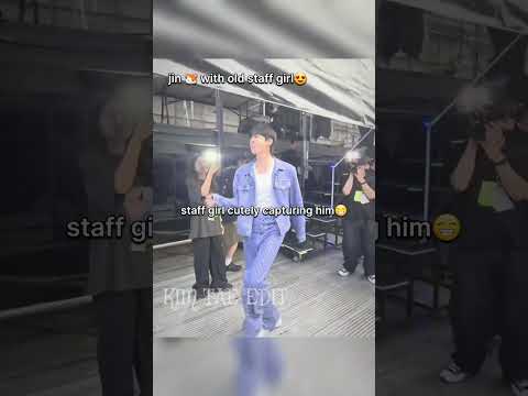 jin🐹 with his new staff girl🫣 vs with his old staff girl😍💜#bts #jin #shorts