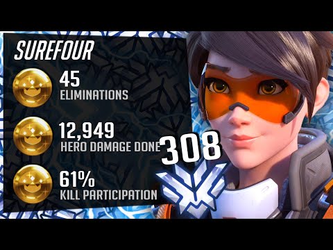Surefour Top 500 McCree and Tracer - 45 elims! [ Overwatch Season 27 ]