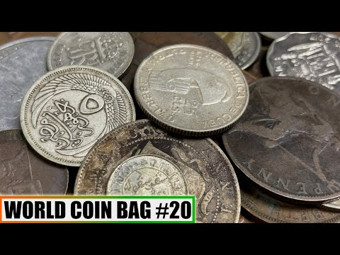 FOUR SILVER COINS (& More) In World Coin Half Pound Grab Bag Unboxing and Search - Bag #20