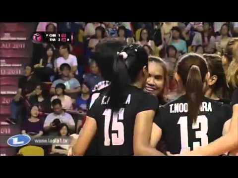 Pleumjit back row attack ปลื้มจิตร์ 3 เมตร สวยมาก Thailand vs China