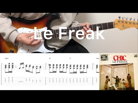 CHIC - Le Freak (guitar cover with tabs & chords)