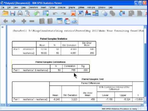 Paired Samples t-test - SPSS