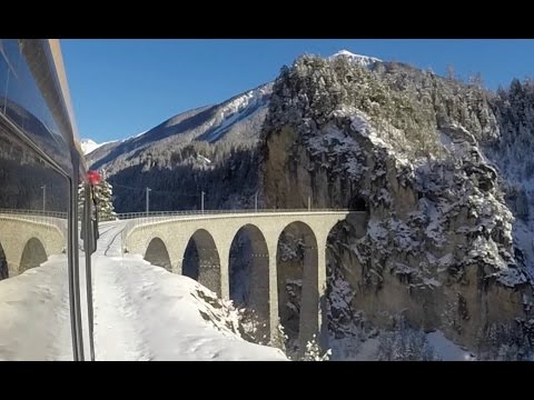 Swiss Trains: Albula Railway in Winter - Tiefencastel to Filisur