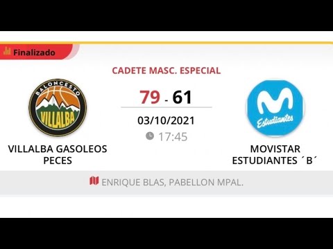 Cadete masc A VILLALBA GASÓLEOS PECES - ESTUDIANTES