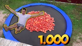 ЧТО ЕСЛИ СПРЫГНУТЬ на БАТУТ и 1000 ПОДУШЕК - ПЕРДУШЕК ?! + КОНКУРС