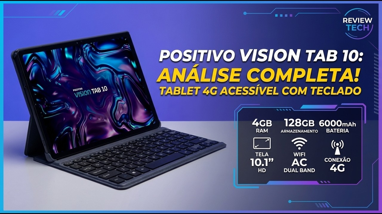 Miniatura da avaliação em vídeo de Tablet Positivo Vision TAB 10 128GB 4GB RAM Wi-Fi 4G