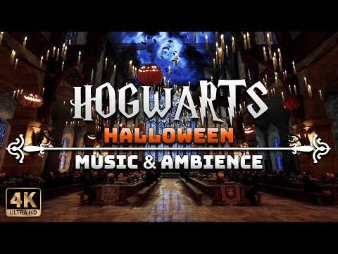 Halloween at Hogwarts 🎃 | 4K Harry Potter Music & Ambience