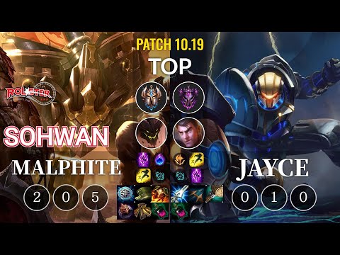 KT SoHwan Malphite vs Jayce Top - KR Patch 10.19