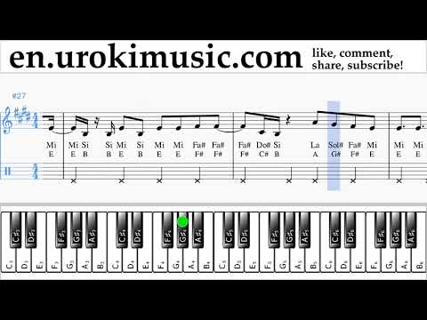 Piano lessons (right hand) Silvestre Dangond Nicky Jam - Cásate Conmigo Sheet Music Tutorial Part#2