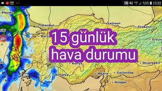 Türkiye genelinde 15 günlük hava durumu GFS WXCHARTS