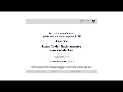 [DE] Etwas für den Nachhauseweg zum Nachdenken | Dr. Ulrich Kampffmeyer | Update IM 2019 | Hamburg