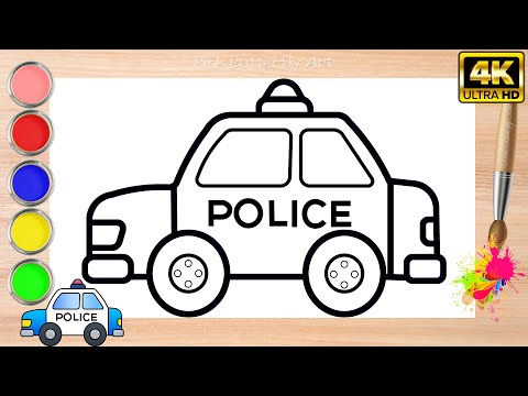 Police Car Drawing, Painting and Coloring for Kids & Toddlers | Nusery Rhymes & Kids Songs