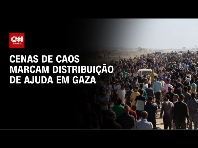 Cenas de caos marcam 1° dia de distribuição de ajuda por fundação em Gaza | CNN NOVO DIA