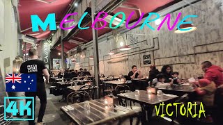 Roaming the Night Streets of Melbourne CBD | 4K City Tour 2024 Winter