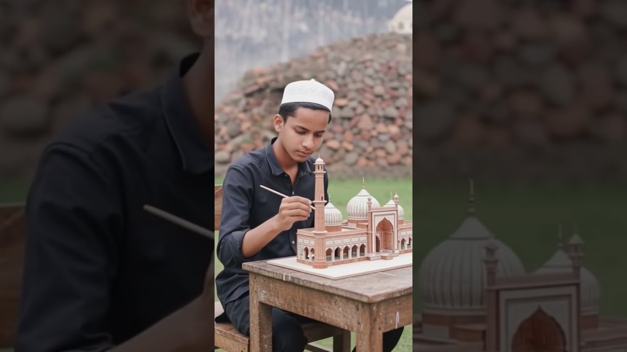 Jama Masjid Delhi 3d Model Video for Gemini AI#geminis #islamicshorts |Tutorials aclyric