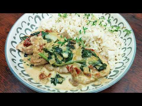Tuscan Pork Loin w/ Brown Rice - Mediterranean Diet Recipe - Low-Carb Recipe