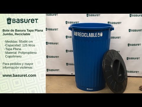 Basuret Bote De Basura Jumbo Azul Tapa Plana 125 Lts | Mercado Libre