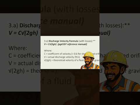 FE exam review: Discharge velocity of Orifice #fluidmechanics #Feexam #Civilengineer #USA #intern
