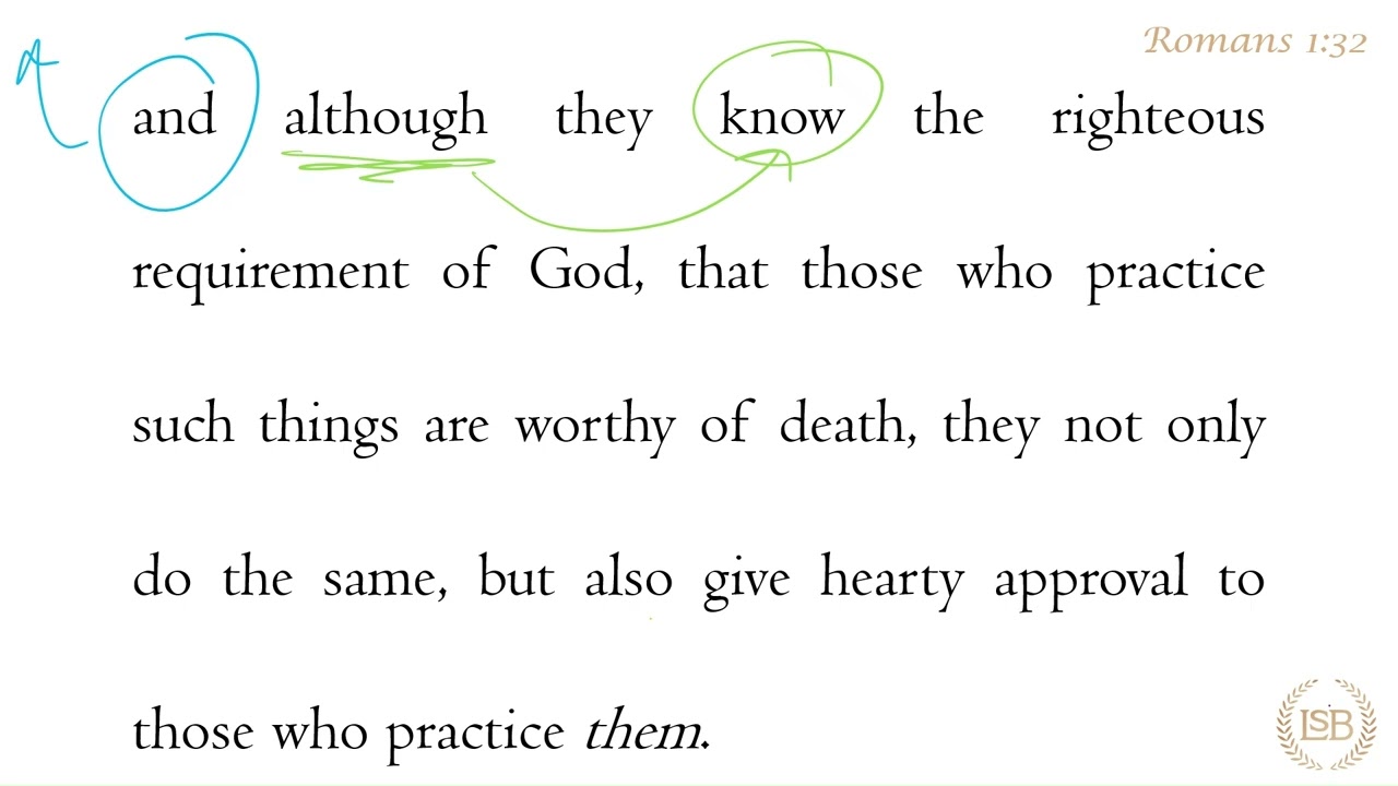 BTV: Romans 1:32a