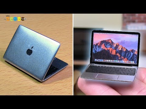 DIY Macbook Style Miniature Laptop　手作りマックブック風ミニチュアノート型パソコン Video