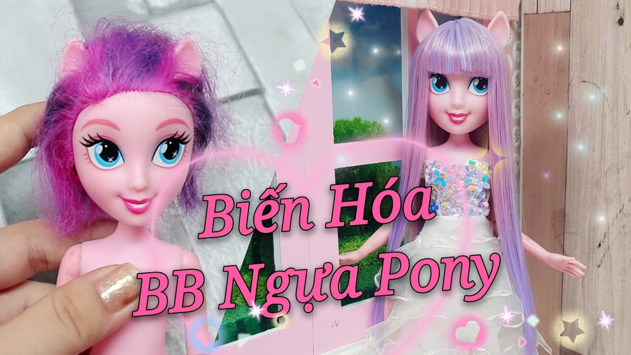 Biến hóa B.ú.p B.ê #73~ làm tóc, may đầm cho BB ngựa poney hồng Ami DIY