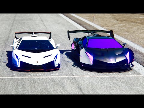 Lamborghini Veneno GTR Concept vs Lamborghini Veneno - Drag Race 20 KM