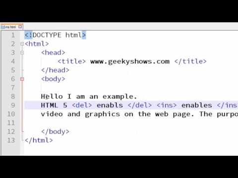 27 ins and del tag in HTML Hindi