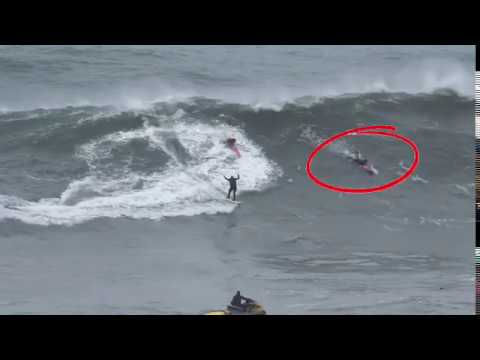 Pedro Scooby over the falls at Nazarè