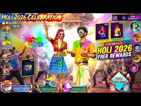 Holi All Free Rewards 2026 🤯 Magic Cube Confirmed | Holi Event Free Rewards | Free Fire Holi Events
