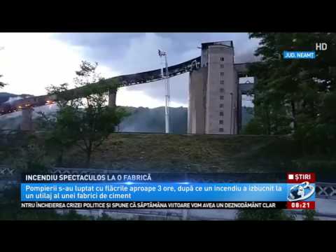 Incendiu spectaculos, la o fabrică de ciment
