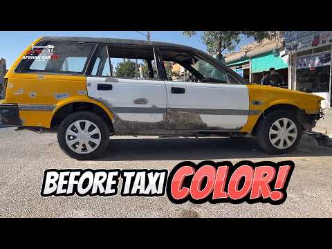 Complete restoration of a classic 1990 Toyota Corolla wagon, repainted from its original taxi color.